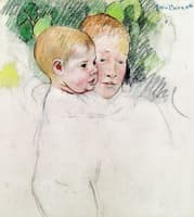 Woman and Child in Front of a Fruit Tree