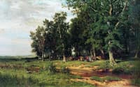 Haymakers in an Oak Grove