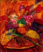 Flower Piece, Iris and Roses