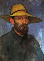 Self-portrait in a straw hat