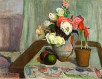 Still life with a vase of flowers