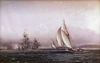 Yacht Race New York Harbor with Naval Salute at Castle Williams on Governors Island