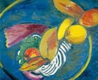 Still Life with Fruit and Leaves
