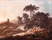 Shepherds Resting by a Stream