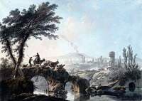 River Landscape with Bridge and Shepherds