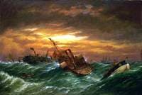Shipwreck with a Paddle Tug Towing a Lifeboat in a Gale