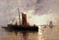 River Scene with Shipping