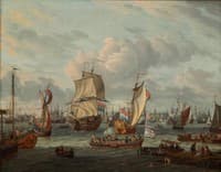 Shipping in the IJ in Amsterdam