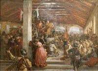 First group of Volunteers for the army of Radetzky at the old Vienna Südbahnhof before departure