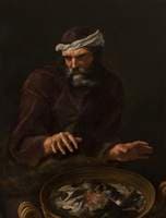 Winter: A Bearded Man Warming His Hands