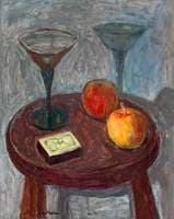 Still Life with Wine Glasses and Apples