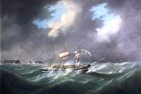 Barque 'Rockshire' off a Rocky Coast