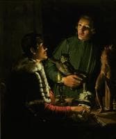 Two Sculptors at Night in Rome