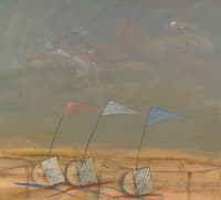 Landscape with Cards and Flags