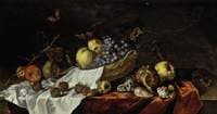 Wicker Basket with Fruit, Medlars and Shells