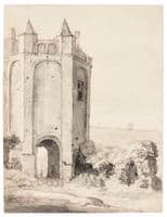 The north toll-gate at Geervliet, in South Holland, with figures driving sheep