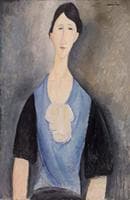 Young woman in blue