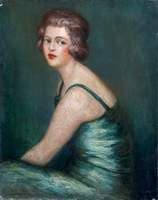 Lady in Green Evening Dress