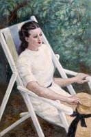 Lady in White Seated on a Deckchair
