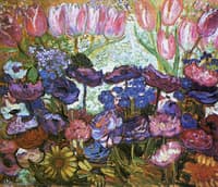 Anemones and Pink Tulips