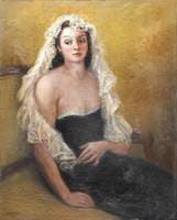 Portrait of a Seated Lady in Black with a White Shawl