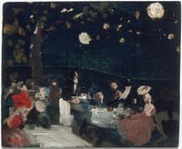 Café by Night with Japanese Lanterns
