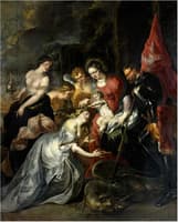 Daughter of the king of Lybia is baptized by Saint George