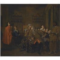 A musical party in an interior