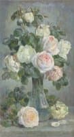Roses in a Glass Vase