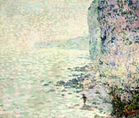 Boy beneath the Cliffs of Etretat