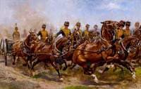 A Battery of the Royal Horse Artillery Galloping to a Fresh Position