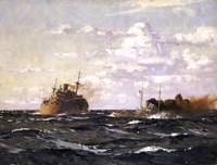 A Rescue Tug Approaching a Steamship