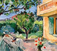 Le Cannet, Madame Lebasque Reading in the Garden