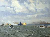 HMS 'Rodney' and 'Warspite' Firing on Shore Targets, 6 June 1944