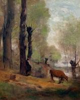 Peasant Woman Watering Her Cow
