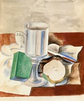 Still Life with Class and an Apple