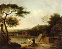 Lake Avernus with Figures in the Foreground and the Temple of Apollo beyond