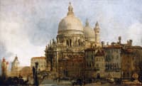 View of the Church of Santa Maria della Salute, on the Grand Canal, Venice, with the Dogana beyond