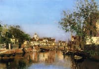 A Canal near the Isle of Giudecca, Il Redentore in the Distance