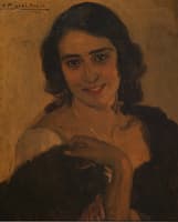Mujer con Bison