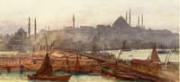 A View of Galata Bridge, Yeni Cami, Beyazit Tower and Süleymaniye Mosque, Constantinople