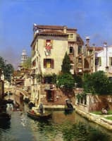 Gondoliers on a Venetian Canal
