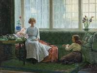 Two Girls in a Window Seat