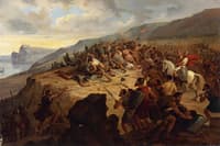 Battle Scene (one of a pair)