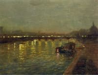 Lights on the Saint Peres Bridge, Paris