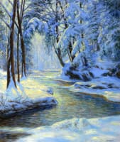Snowy Landscape with Brook