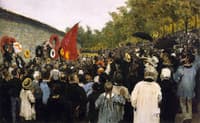 The Annual Memorial Meeting Near the Wall of the Communards in the Cemetery of Père-Lachaise in Paris.
