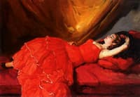 Mujer de vestido rojo