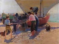 Pescadores en la playa