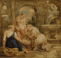 Cecrops' Daughters Finding Erichtonius. Sketch
